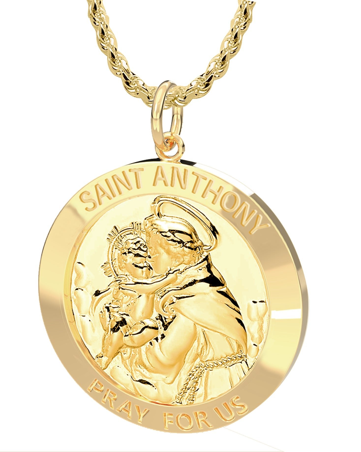 Patron Saint St Anthony Pendant Saint Medal Necklace Saint Anthony