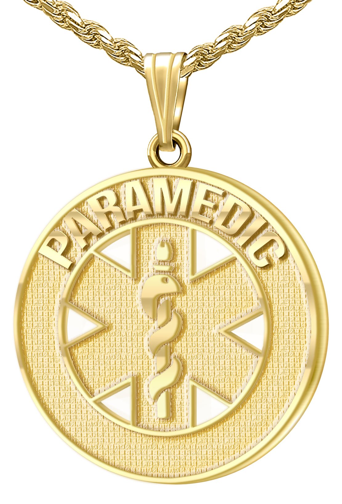 Medical Alert Necklace Paramedic Pendant In 14K Gold