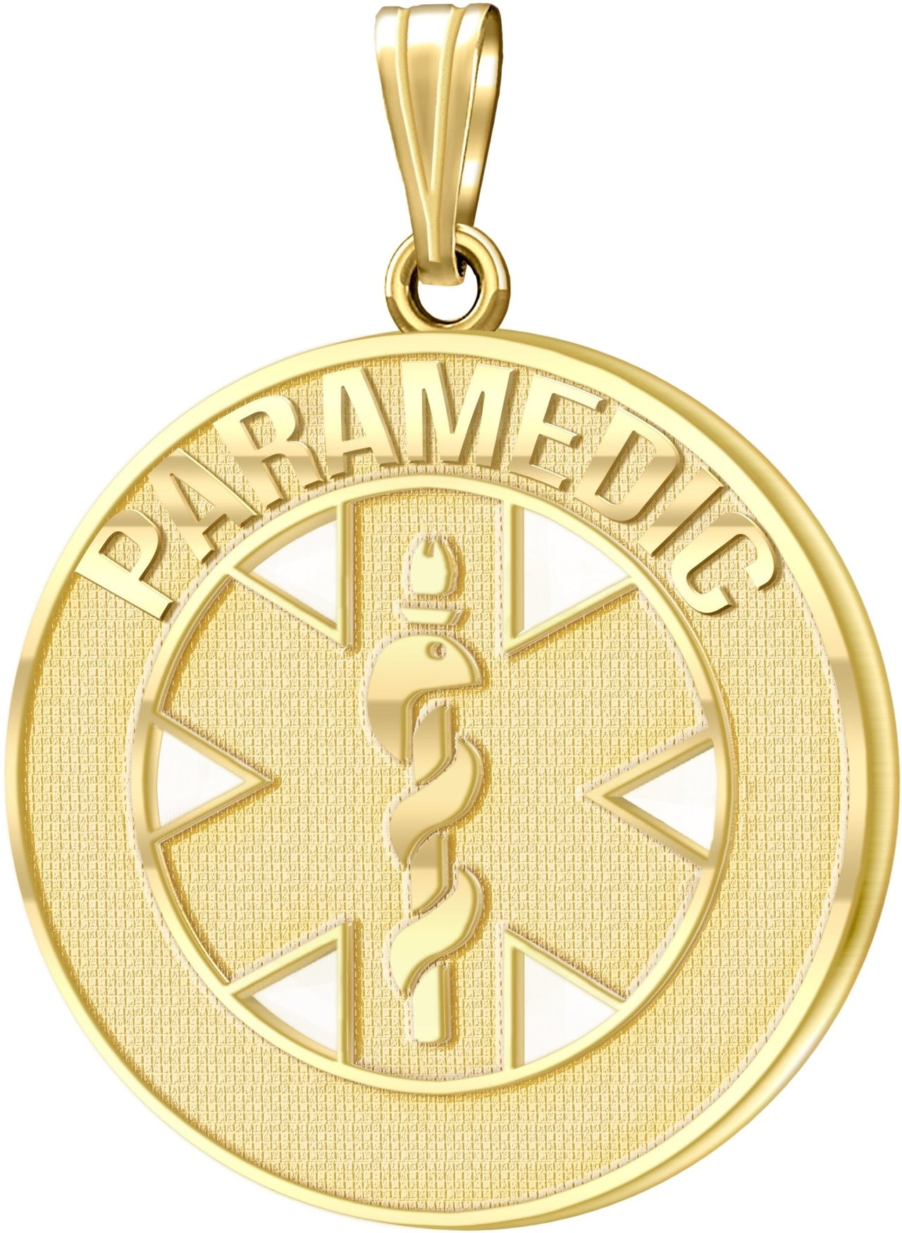 Medical Alert Necklace Paramedic Pendant In 14K Gold