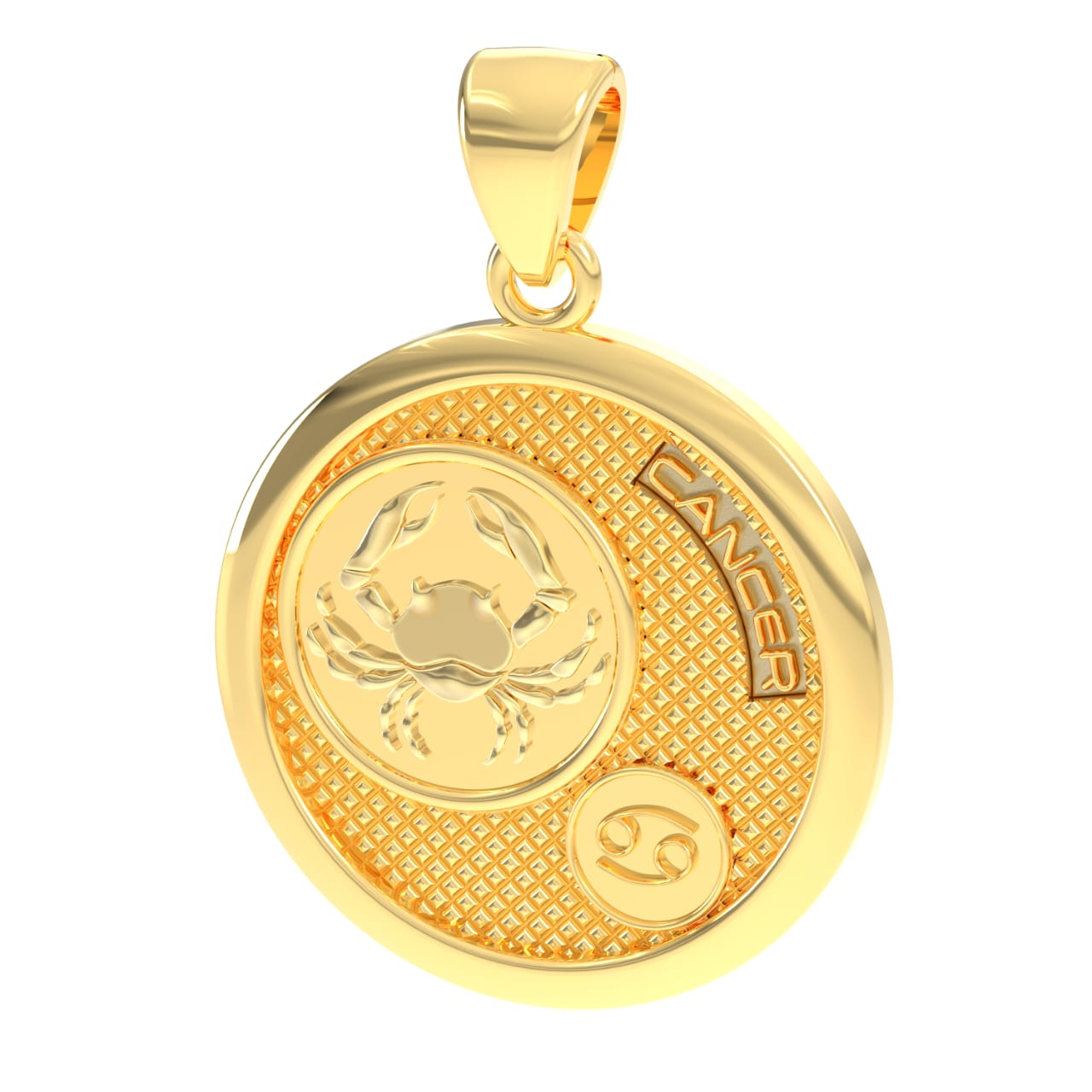 Men's 14k Yellow Gold Cancer the Crab Zodiac Pendant Necklace, 33mm - US Jewels