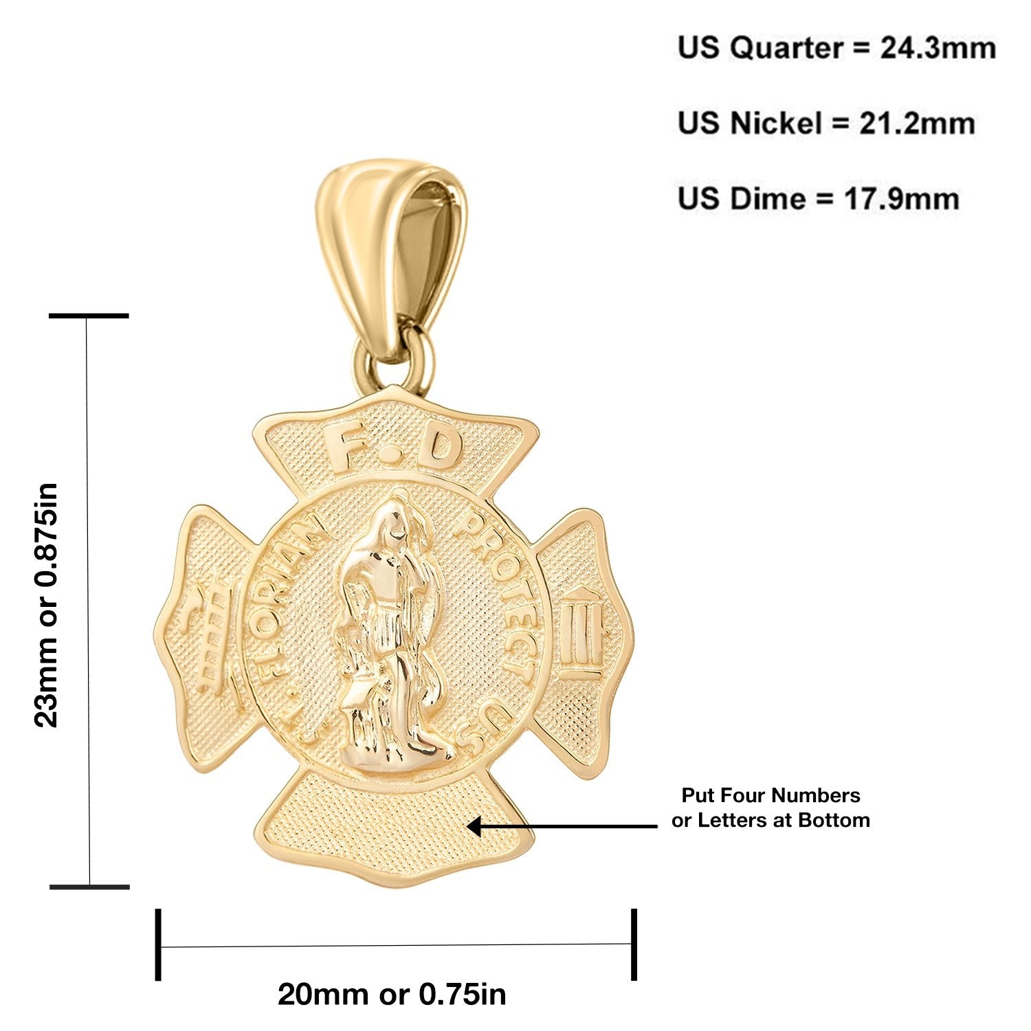 Firefighter Pendant - 14K Gold Necklace Crafted For Men