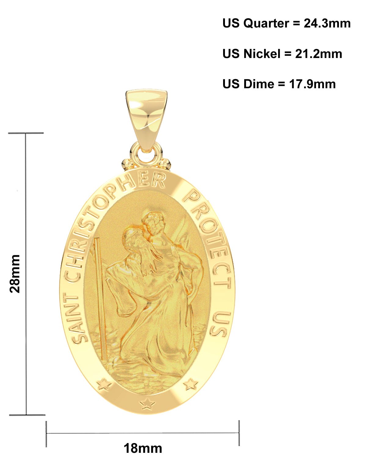 St Christopher Necklace - Gold Pendant In Brand New