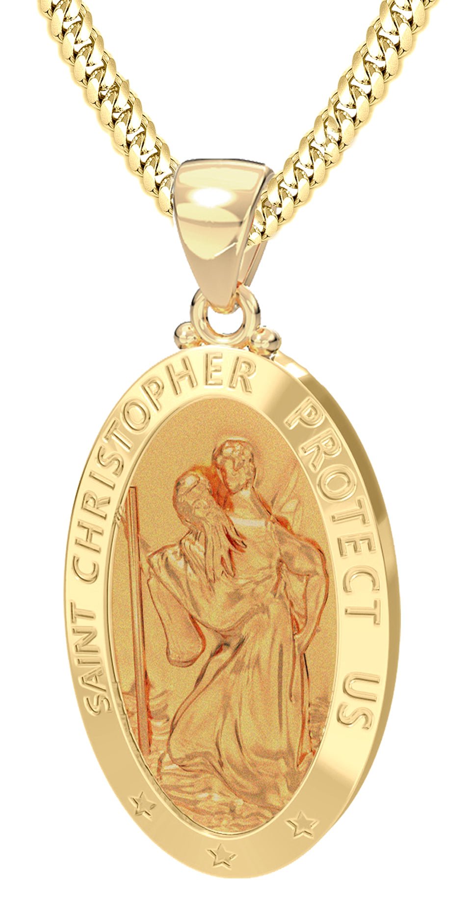 Men's St. Christopher Pendant and Necklace - Gold Plated – Barbarossa  Brothers