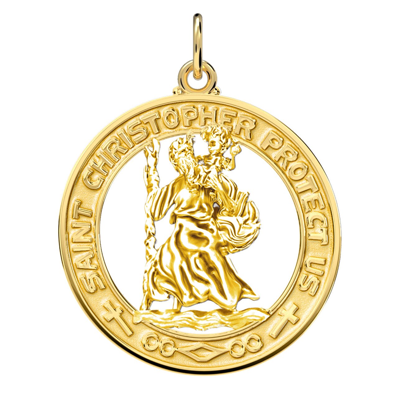Personalised 9ct Gold St Christopher Necklace | Jewellerybox.co.uk