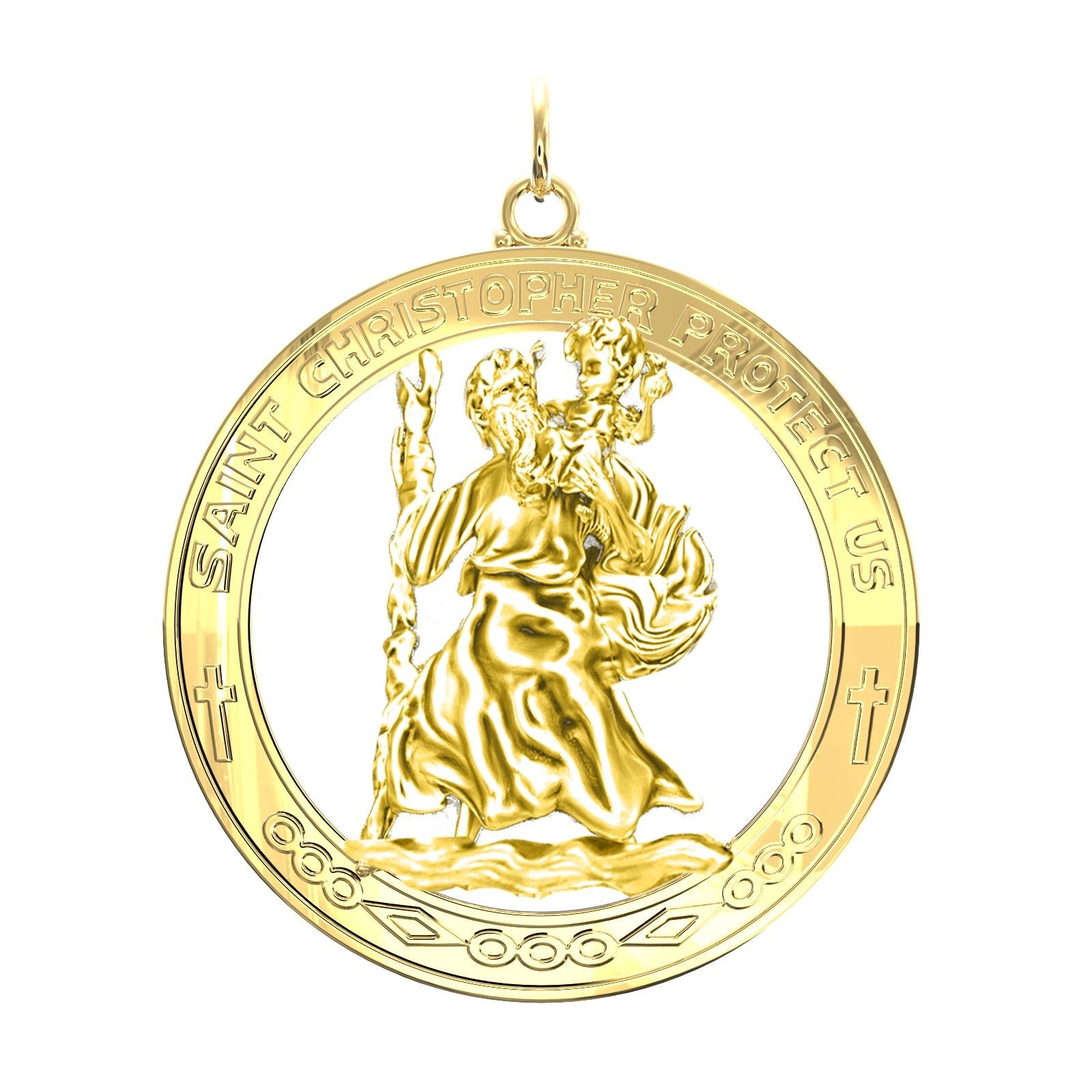 Mens gold sale st christopher necklace