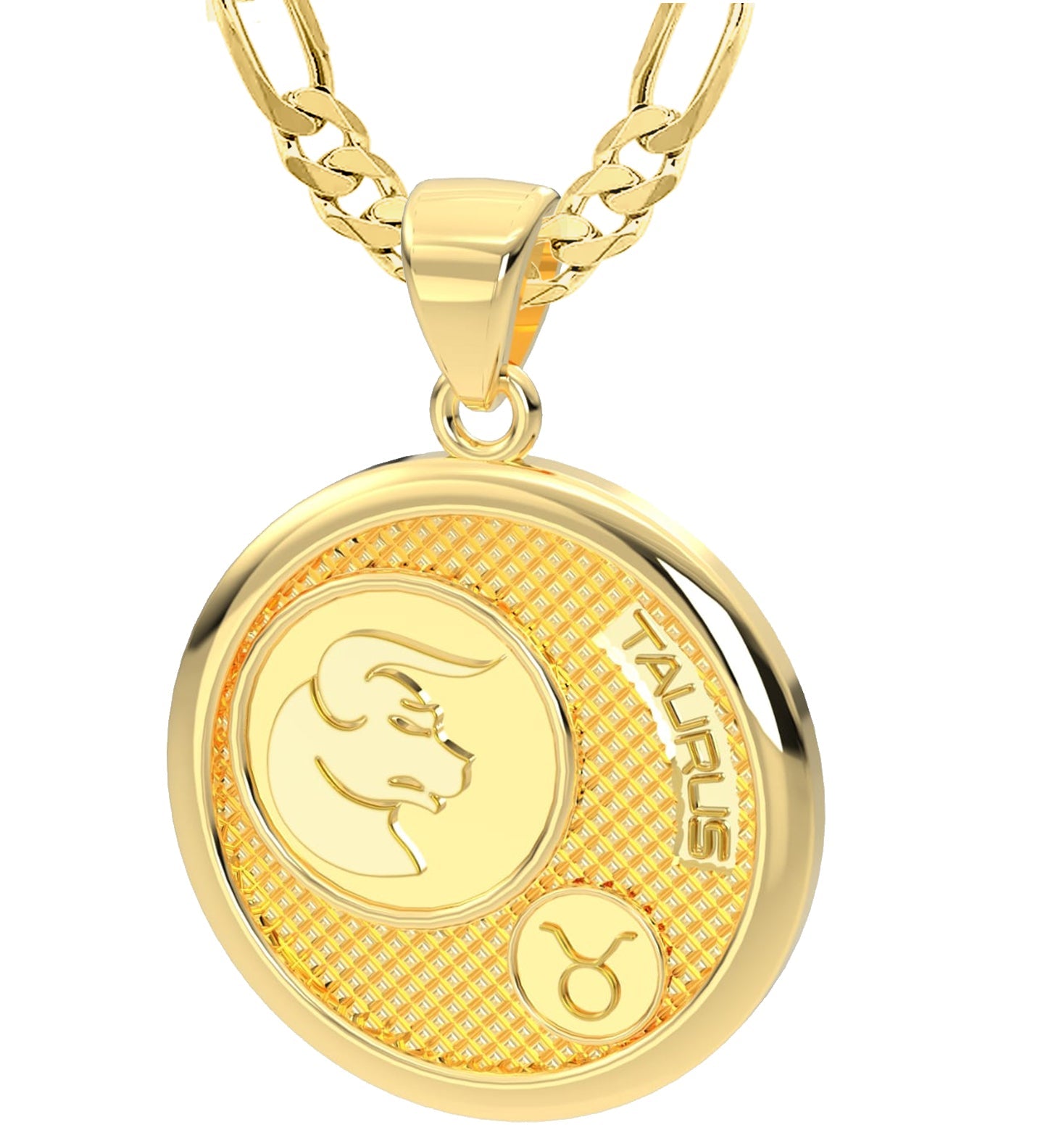 Amazon.com: Astrology Jewelry Fine 10k Yellow Gold Filigree-Style Oval  Frame Taurus Zodiac Sign Pendant Necklace, 16