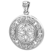 Men's 15/16in 925 Sterling Silver Irish Celtic Knotwork Pendant Necklace - US Jewels