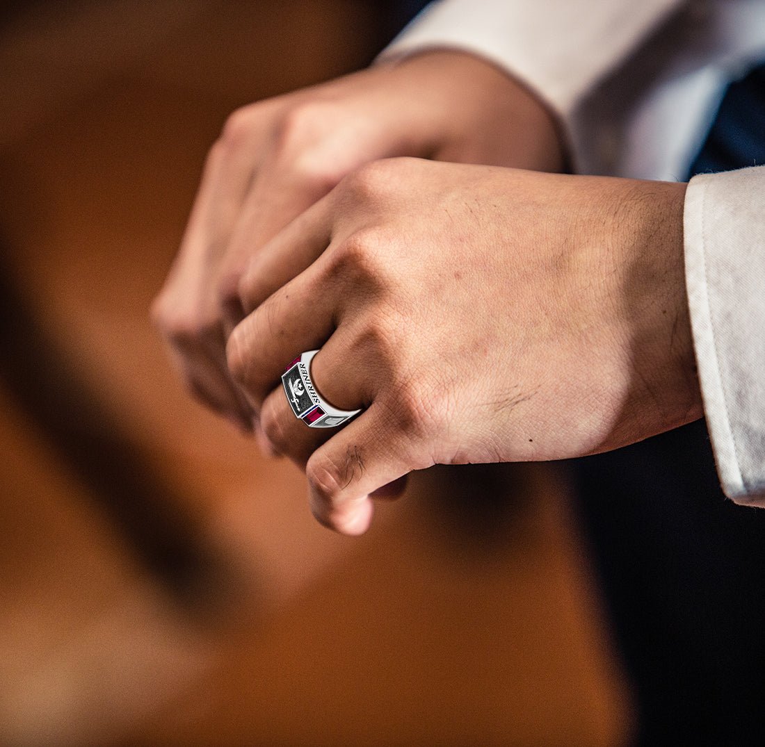 Genuine garnet deals mens ring