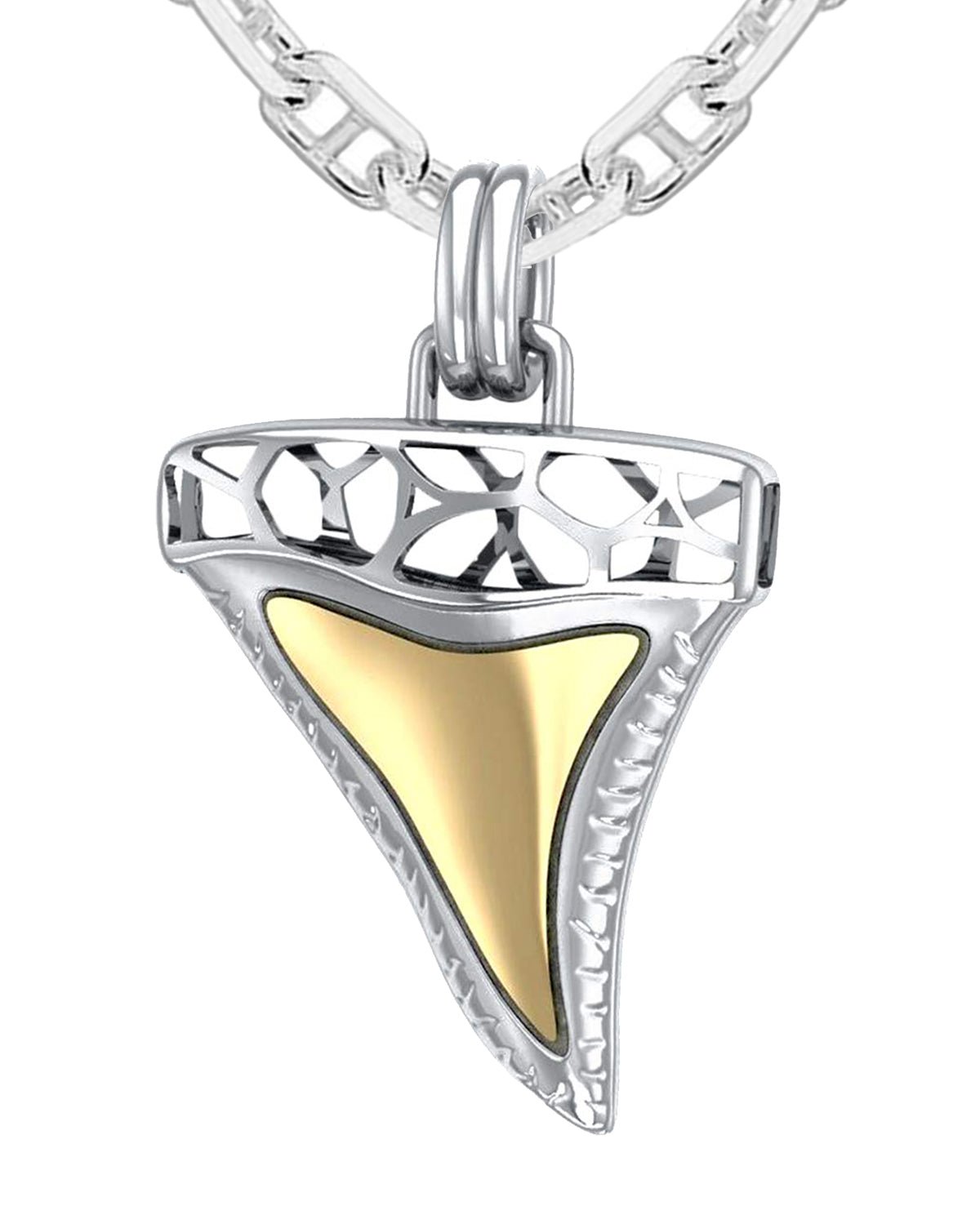 14k gold deals shark tooth pendant