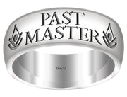 Men's 925 Sterling Silver 8mm Freemason Past Master Ring Band - US Jewels