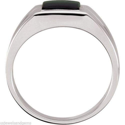 Men's 925 Sterling Silver Genuine Black Onyx Open Back Ring - US Jewels