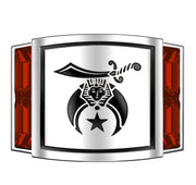 Men's 925 Sterling Silver Genuine Red Garnet Shriner Freemason Masonic Ring - US Jewels