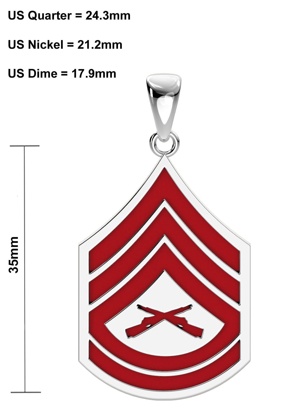 Men's 925 Sterling Silver Gunnery Sergeant US Marine Corps Pendant - US Jewels