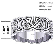 Men's 925 Sterling Silver Irish Celtic Endless or Love Knot Ring Band - US Jewels