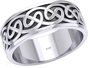 Men's 925 Sterling Silver Irish Celtic Knot Ring Band - US Jewels