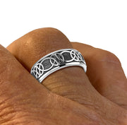 Men's 925 Sterling Silver Irish Celtic Knot Spinner Ring Band - US Jewels