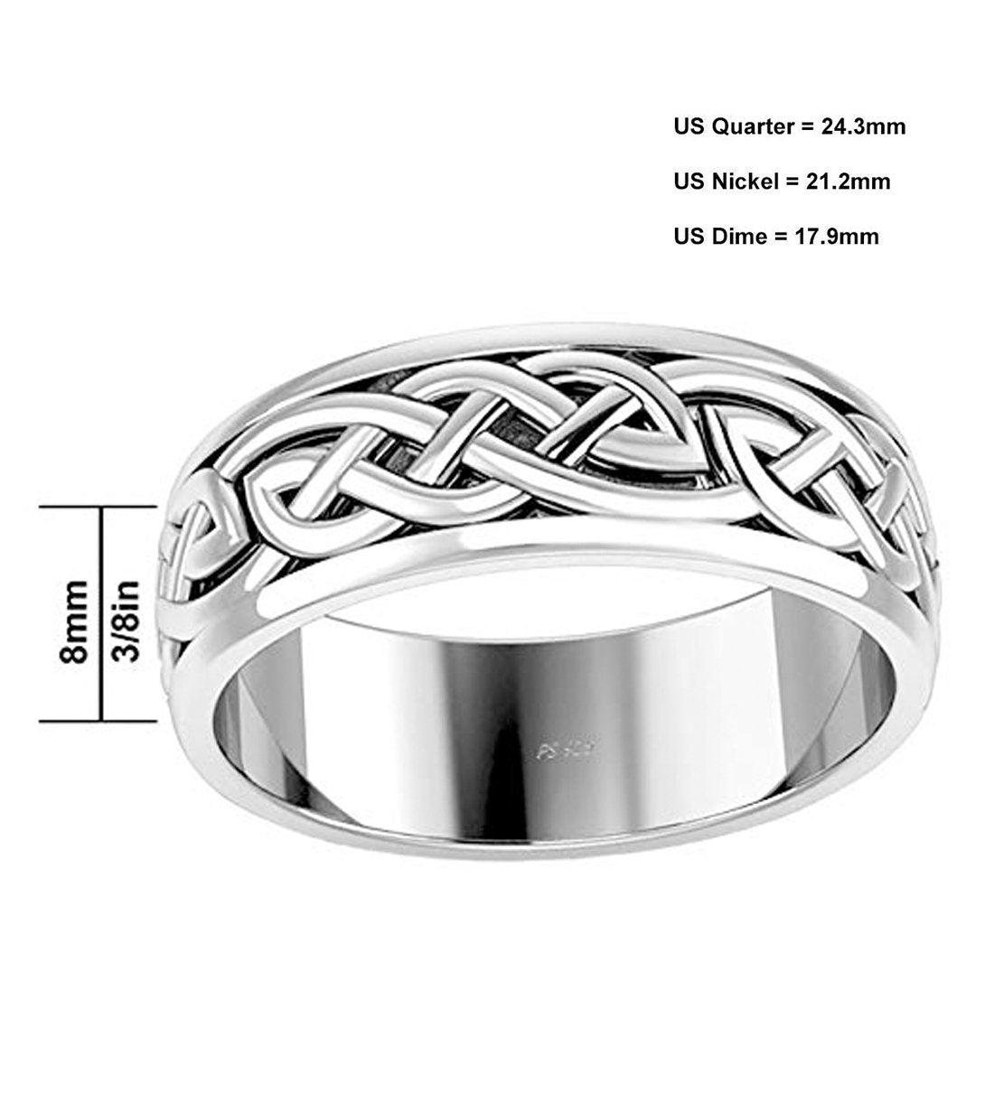 Ladies Silver Celtic Knot Wedding Ring with Diamonds — Unique Celtic  Wedding Rings