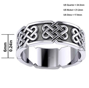 Men's 925 Sterling Silver Irish Celtic Love Knot Ring Band - US Jewels