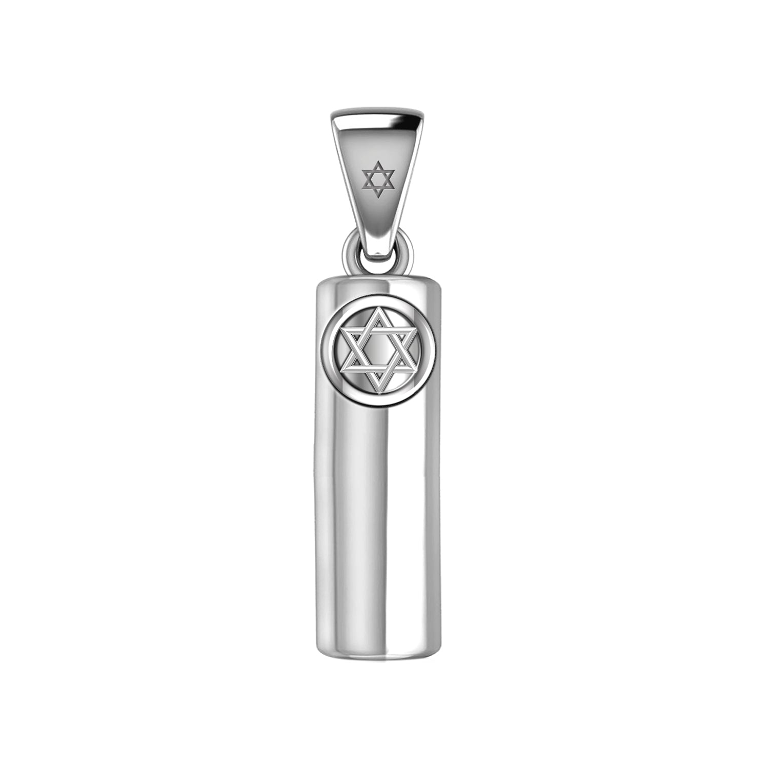 Men's 925 Sterling Silver Jewish Star of David Mezuzah Pendant Necklace, 30mm - US Jewels