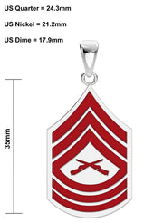Men's 925 Sterling Silver Master Sergeant US Marine Corps Pendant - US Jewels