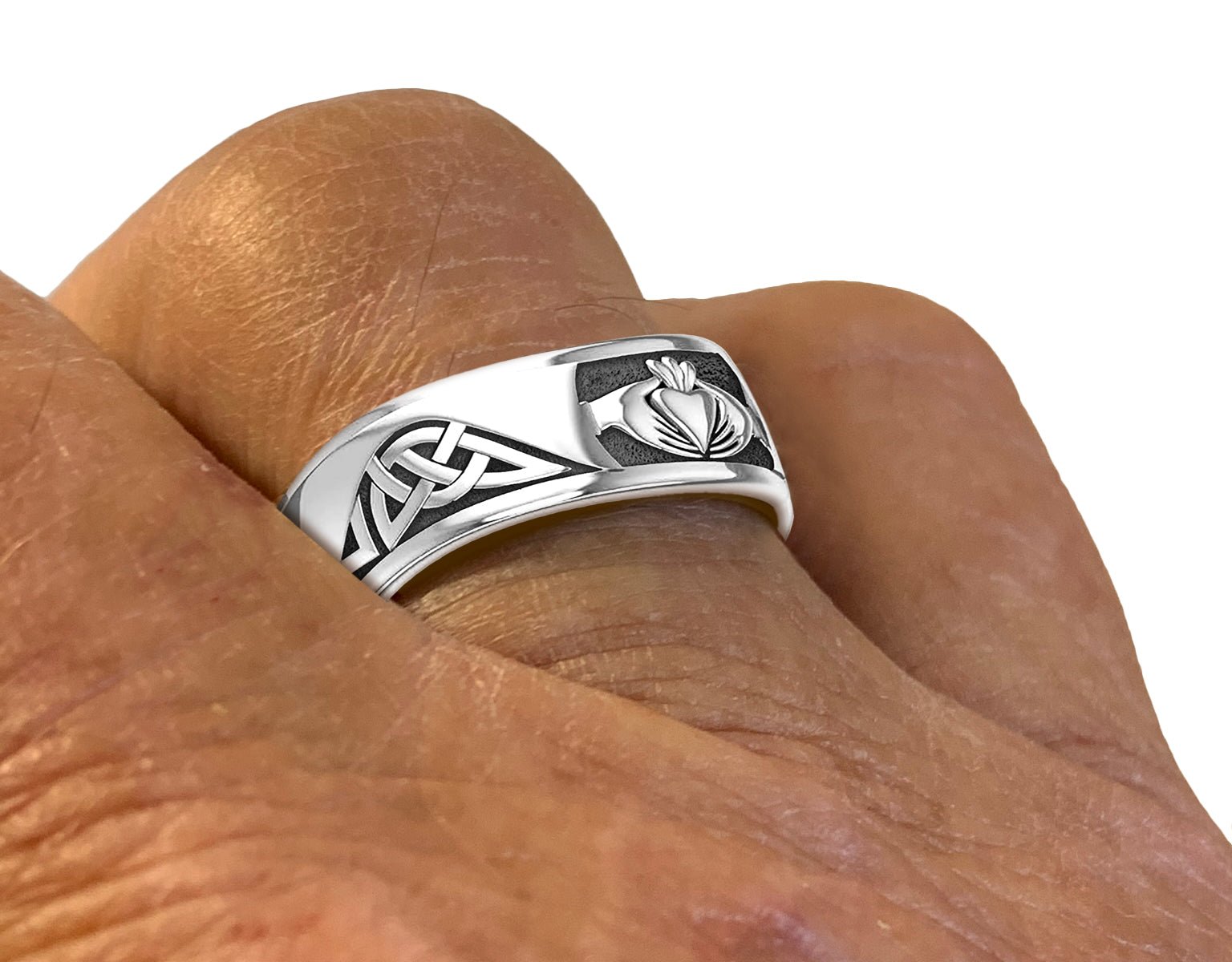 Anillo Mendel Talla 6-15 Anillo Claddagh Irlandés Para Hombres - Foto 6