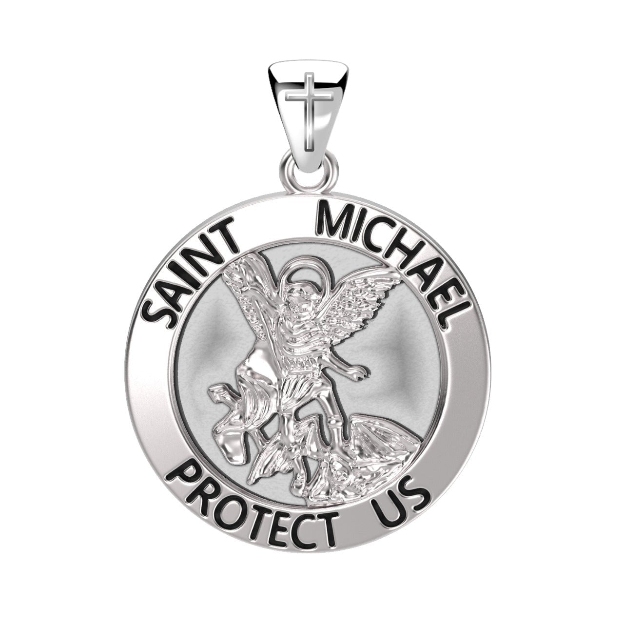 Saint selling Michael Round Sterling Silver Medal