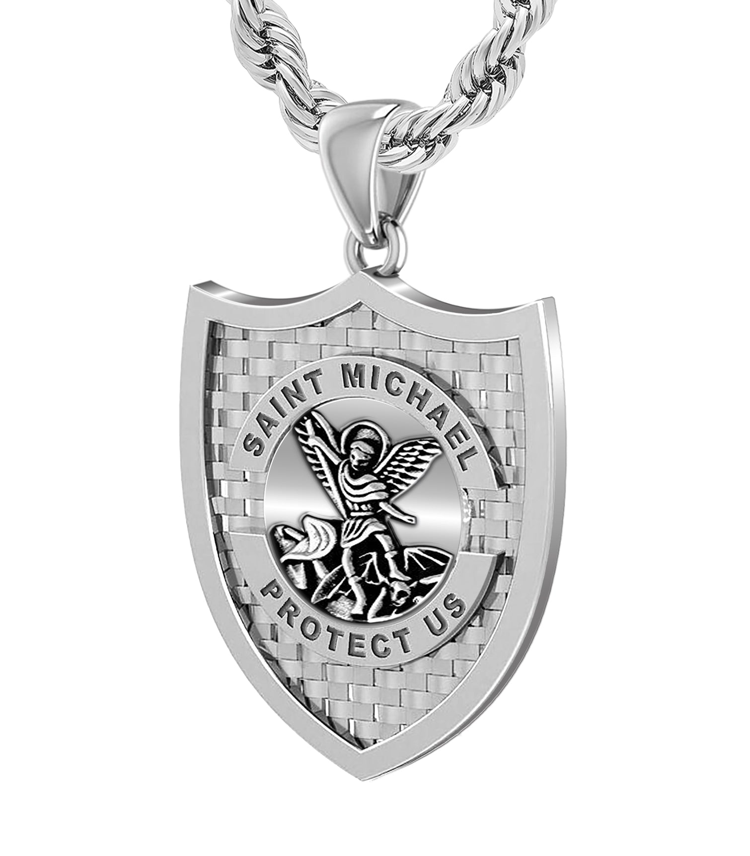 Saint michael necklace store silver