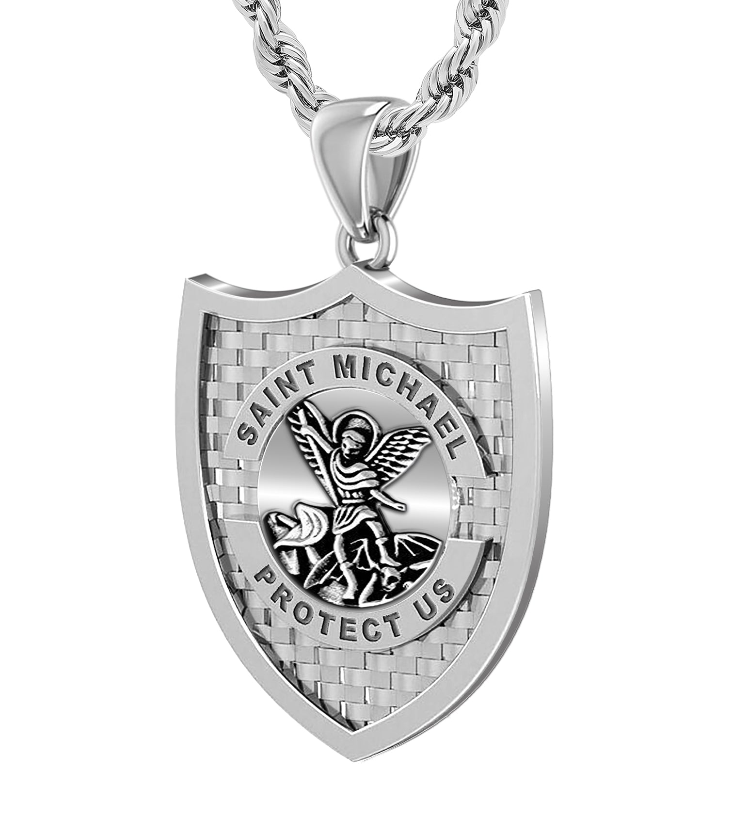 LONAGO Saint Michael Medal Necklace Sterling Silver Archangel St Michael  Medallion Pendant Necklaces Gift for Men | Amazon.com