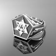 Men's 925 Sterling Silver Solid Back Sheriff Ring Ring - US Jewels