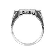 Men's 925 Sterling Silver Solid Back Sheriff Ring Ring - US Jewels