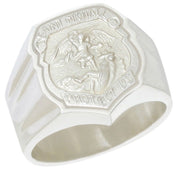 Men's 925 Sterling Silver St Saint Michael Police Ring - US Jewels