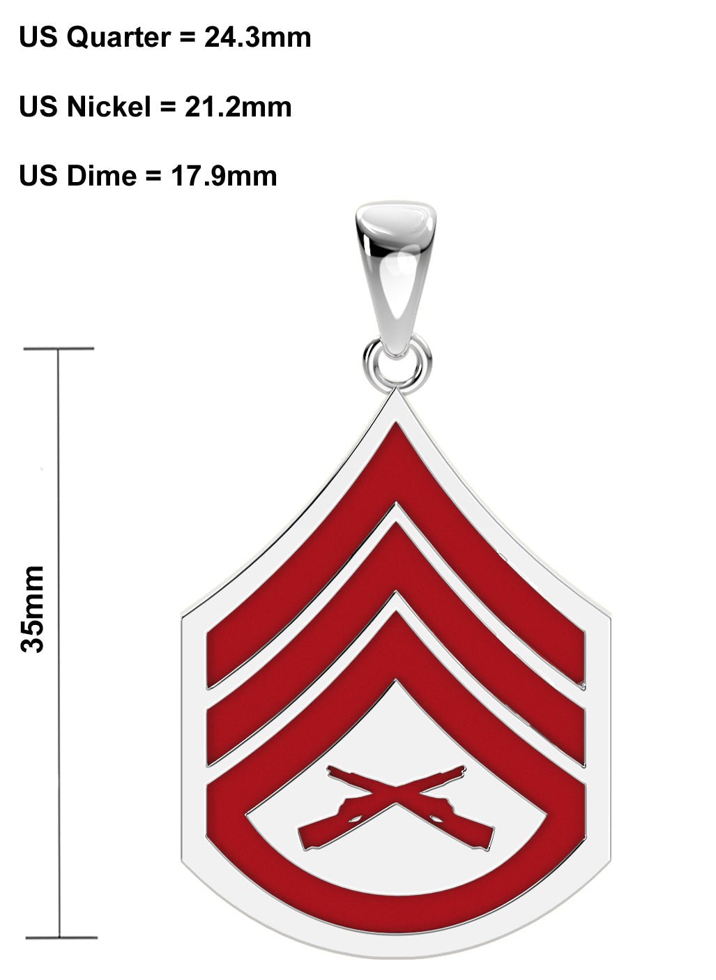 Men's 925 Sterling Silver Staff Sergeant US Marine Corps Pendant - US Jewels