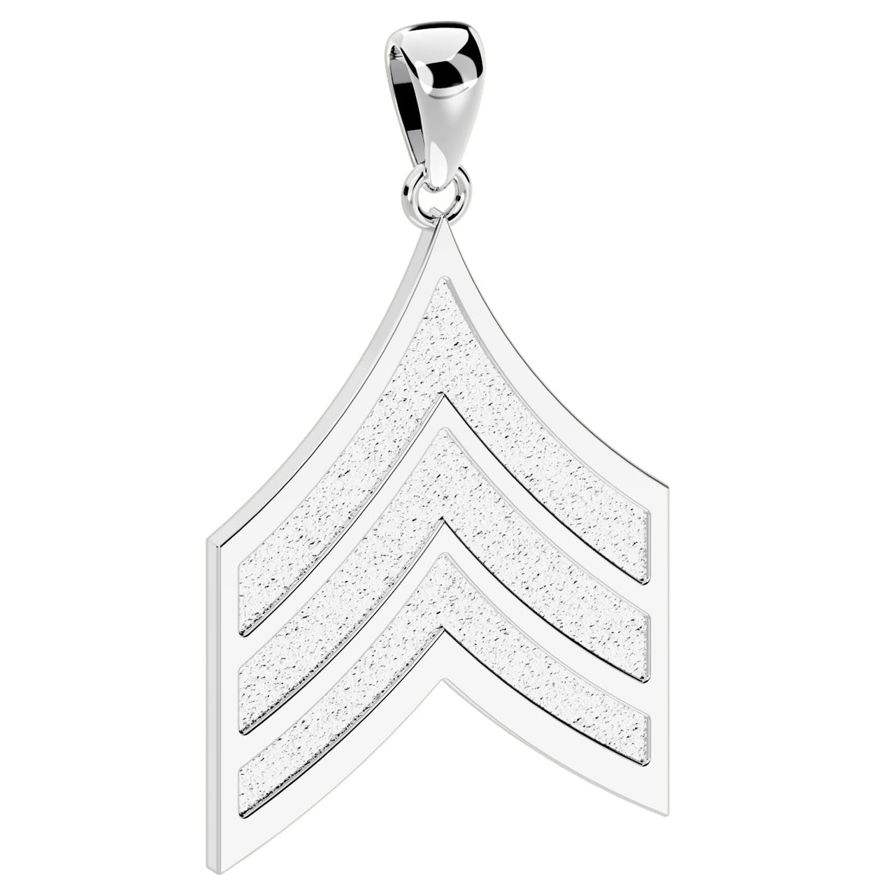 Men's 925 Sterling Silver US Army Sergeant Rank Pendant - US Jewels