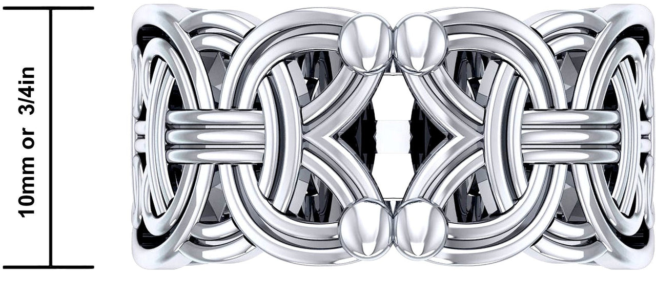 Men's 925 Sterling Silver Viking Borre Braid Ring Band - US Jewels