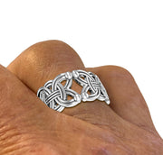 Men's 925 Sterling Silver Viking Borre Braid Ring Band - US Jewels