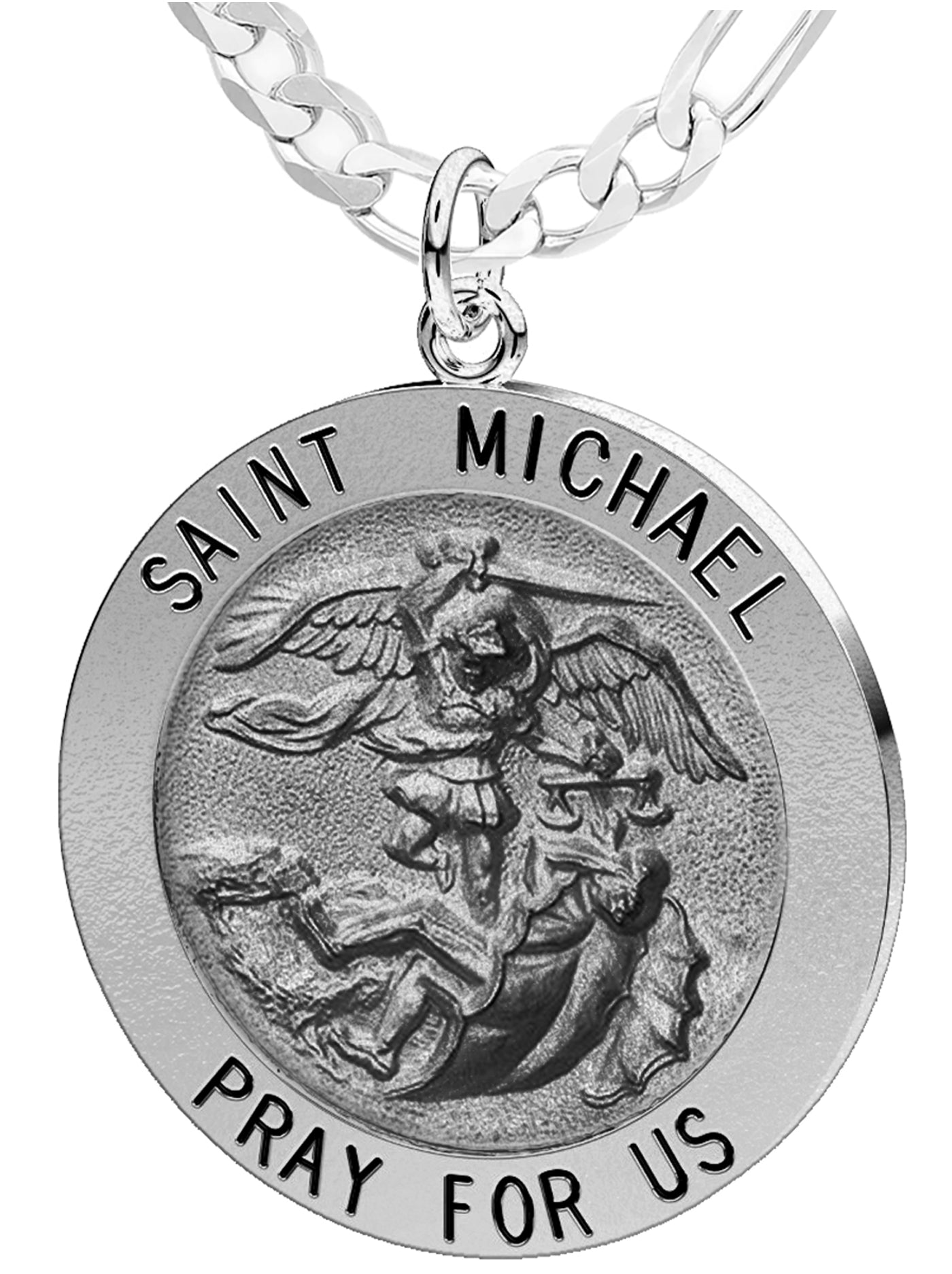 Saint Michael Round Sterling outlet Silver Medal