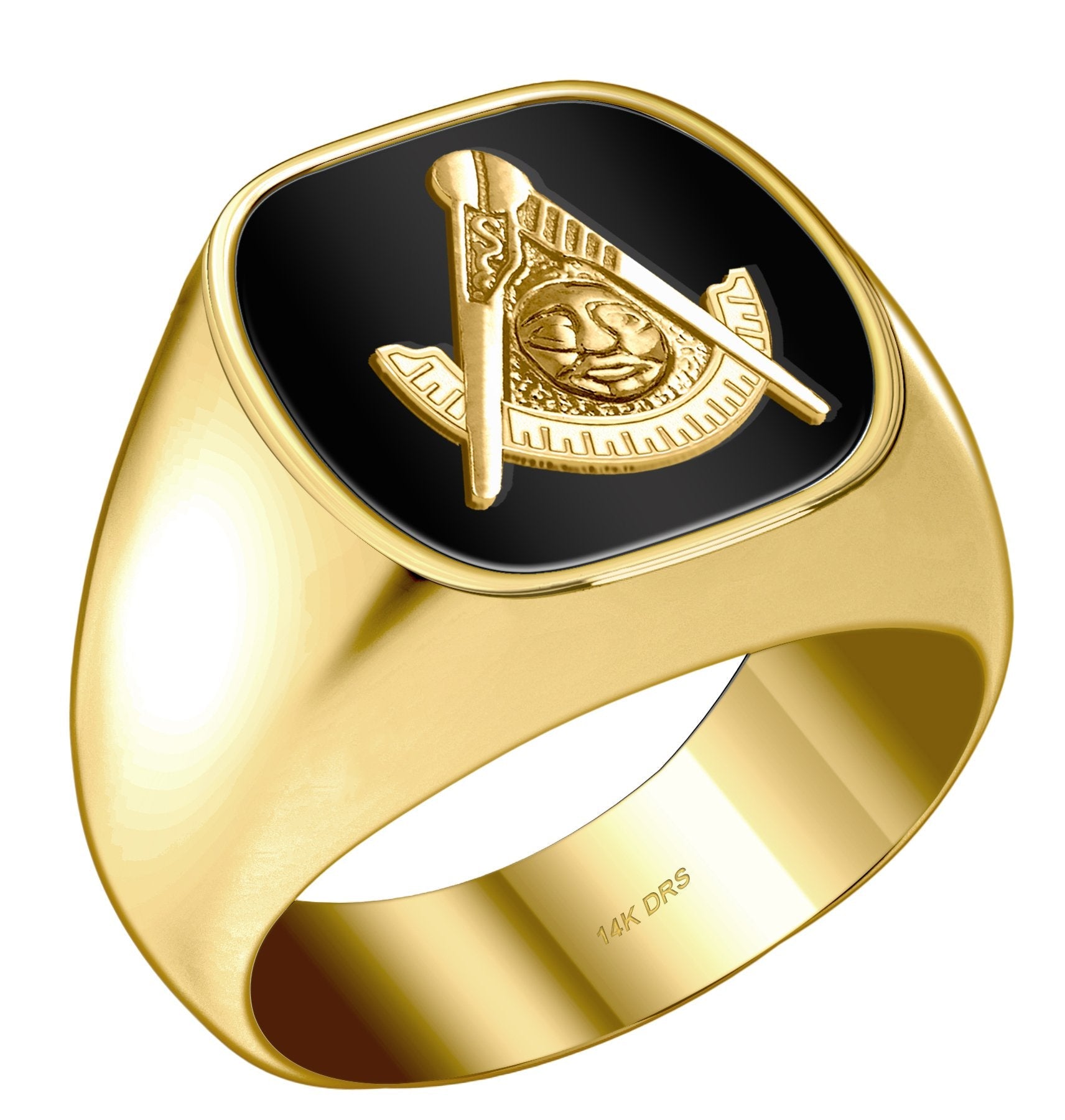 taxa chokolade butiksindehaveren Master Masonic Ring - Solid Black 14k Gold Ring For Men