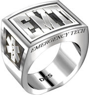 Men's Heavy 925 Sterling Silver EMT Ring Band - US Jewels