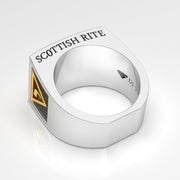 Men's Heavy 925 Sterling Silver Freemason Scottish Rite Ring Band - US Jewels
