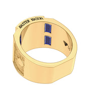 Men's Heavy Solid 10K or 14K Yellow Gold or White Gold Freemason Master Mason Ring Band - US Jewels