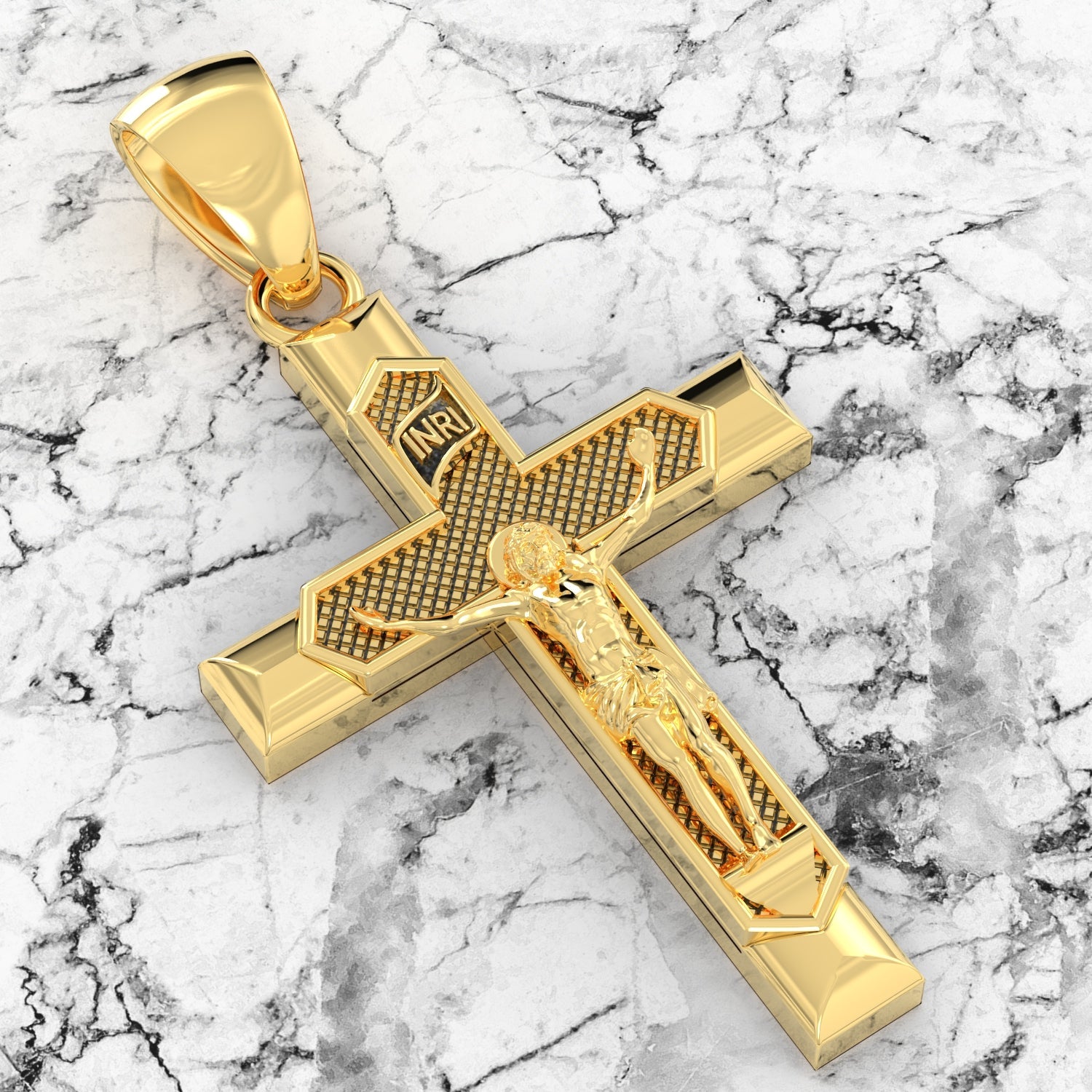 Italian Gold 14K Two-Tone Gold Crucifix Necklace - ShopStyle
