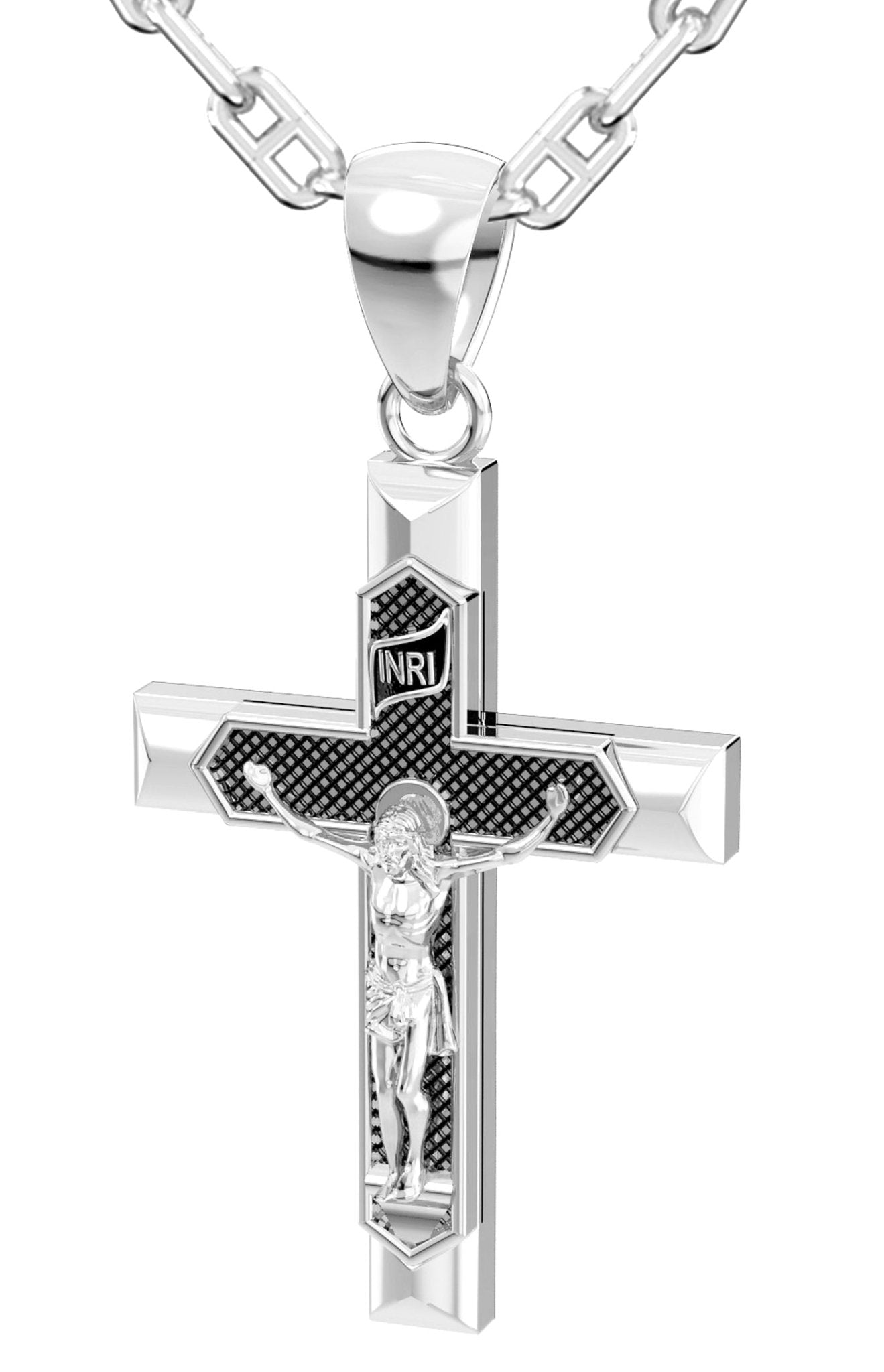 Buy Sterling Silver Adult Crucifix,large Sterling Silver Matte Crucifix  Pendant,men's Religious Cross,men and Women Catholic Religious Necklace  Online in India - Etsy