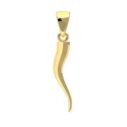 Men's Octagon Solid 14k Italian Horn Cornicello Amulet Pendant Necklace, 30mm - US Jewels