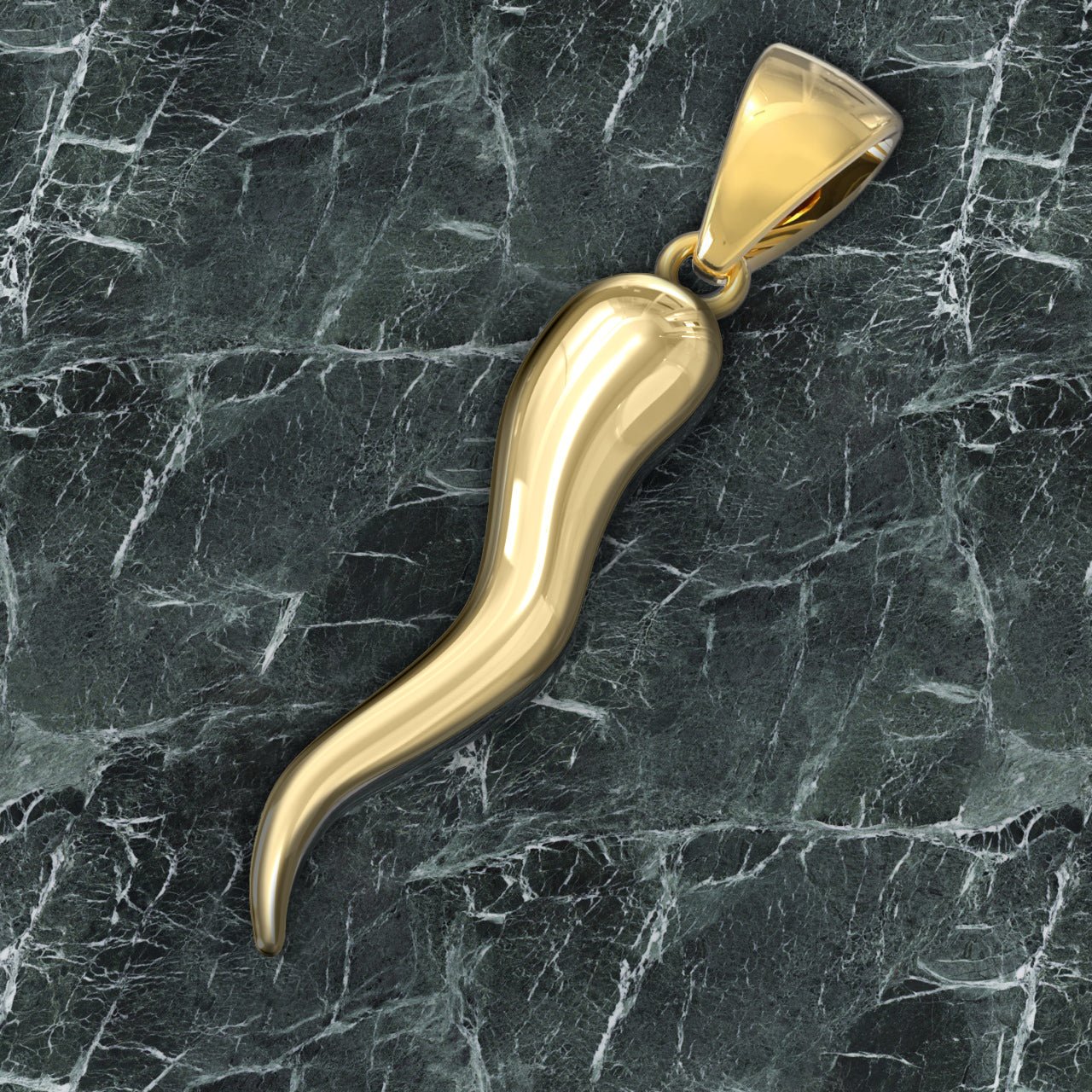 Icebox - Italian Horn Pendant 14k Solid Gold