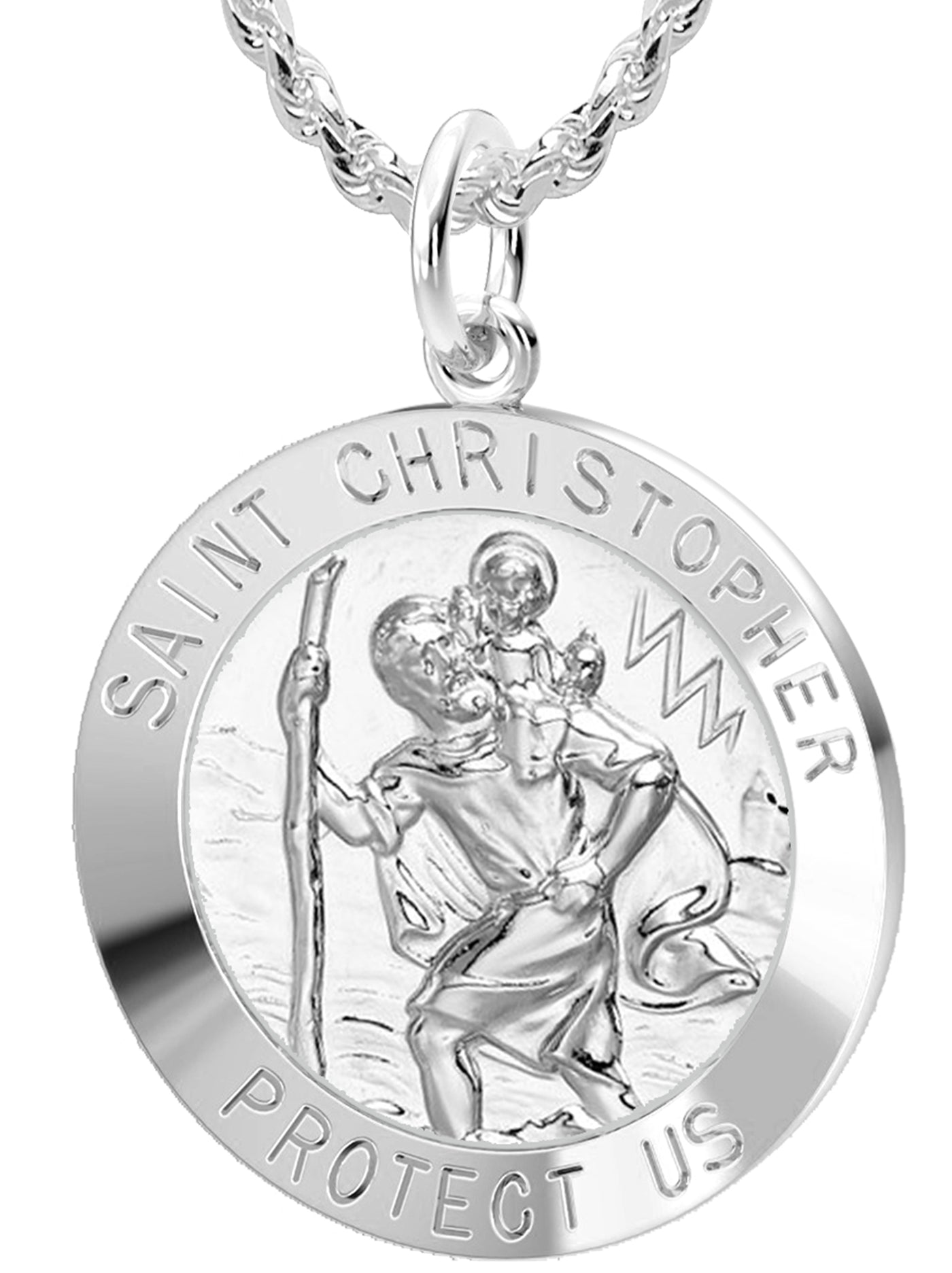 Real silver deals st christopher necklace