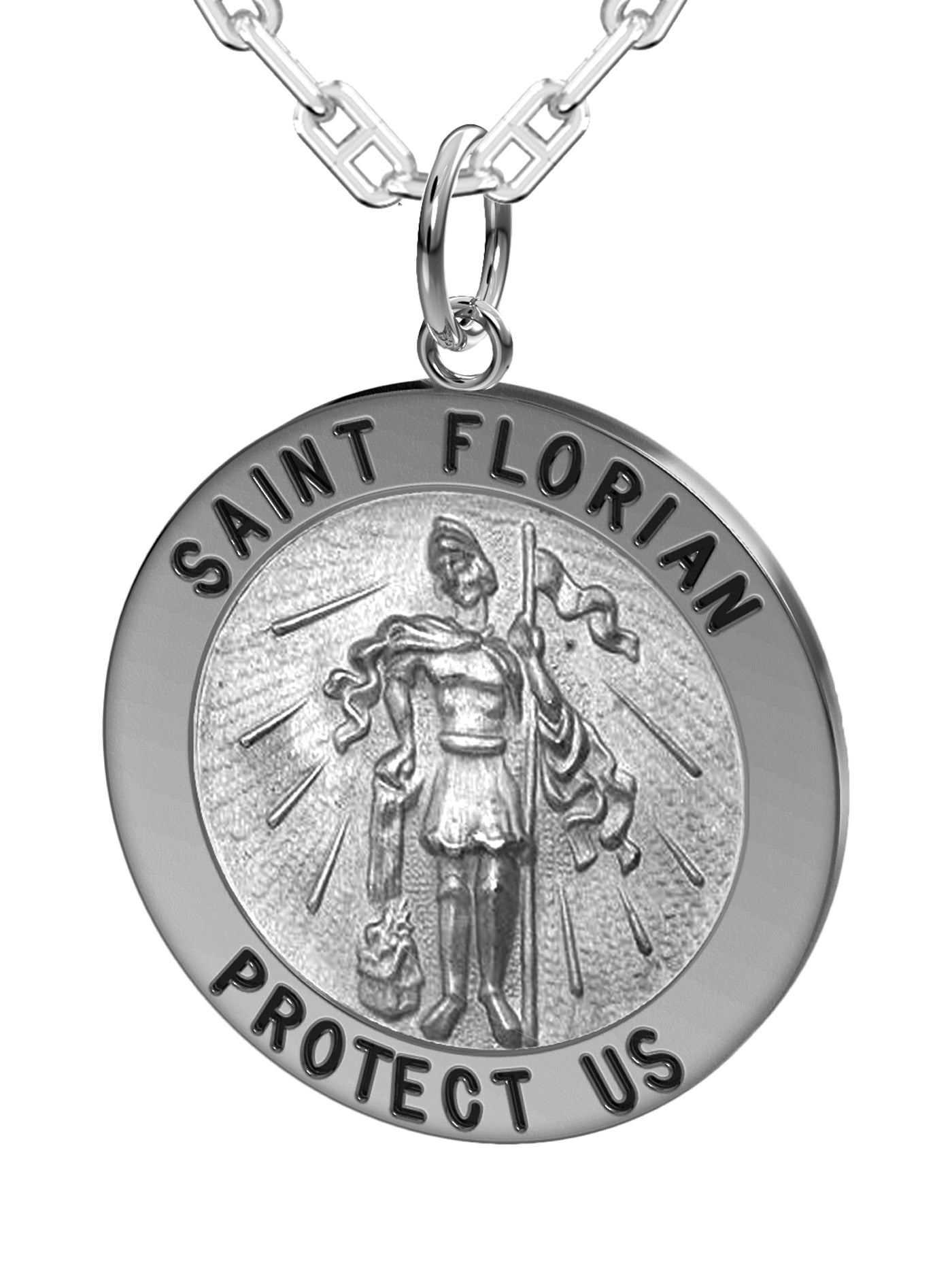 Anhänger Sankt Florian in echt Sterling-Silber 925 oder Gold, Charm