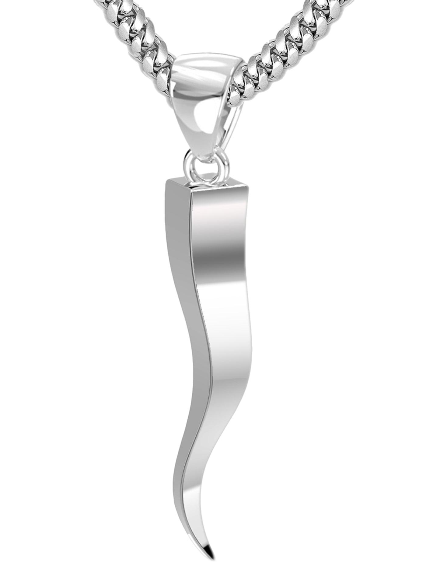 Silver italian on sale horn pendant