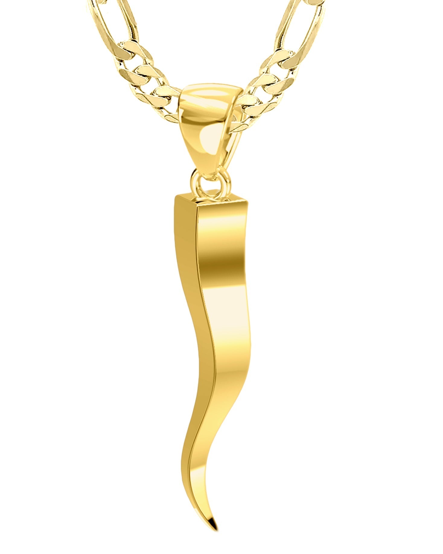 Italian horn clearance gold necklace