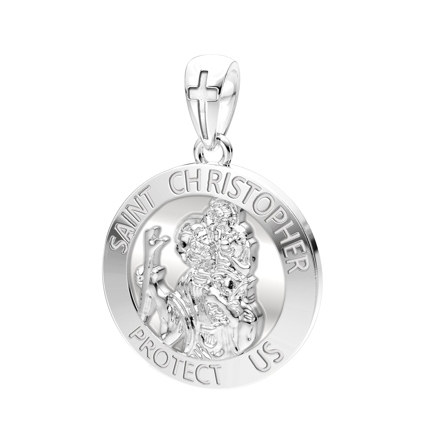 Sterling Silver St Christopher 25mm Medal Chain Necklace | Sterling silver  pendants, Head chain, Saint christopher