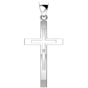 Men's XL Heavy sold 2in 925 Sterling Silver Christian Cross Pendant Necklace, 50mm - US Jewels